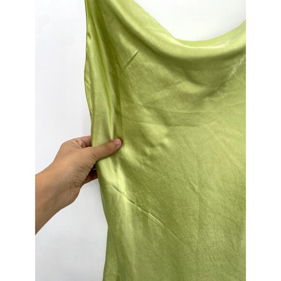 12th Tribe Size S Lime Green satin slip dress - Picture 3 of 5